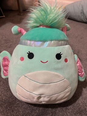 Squishmallows Mint Green Sea Creature Plush with Pink Accents